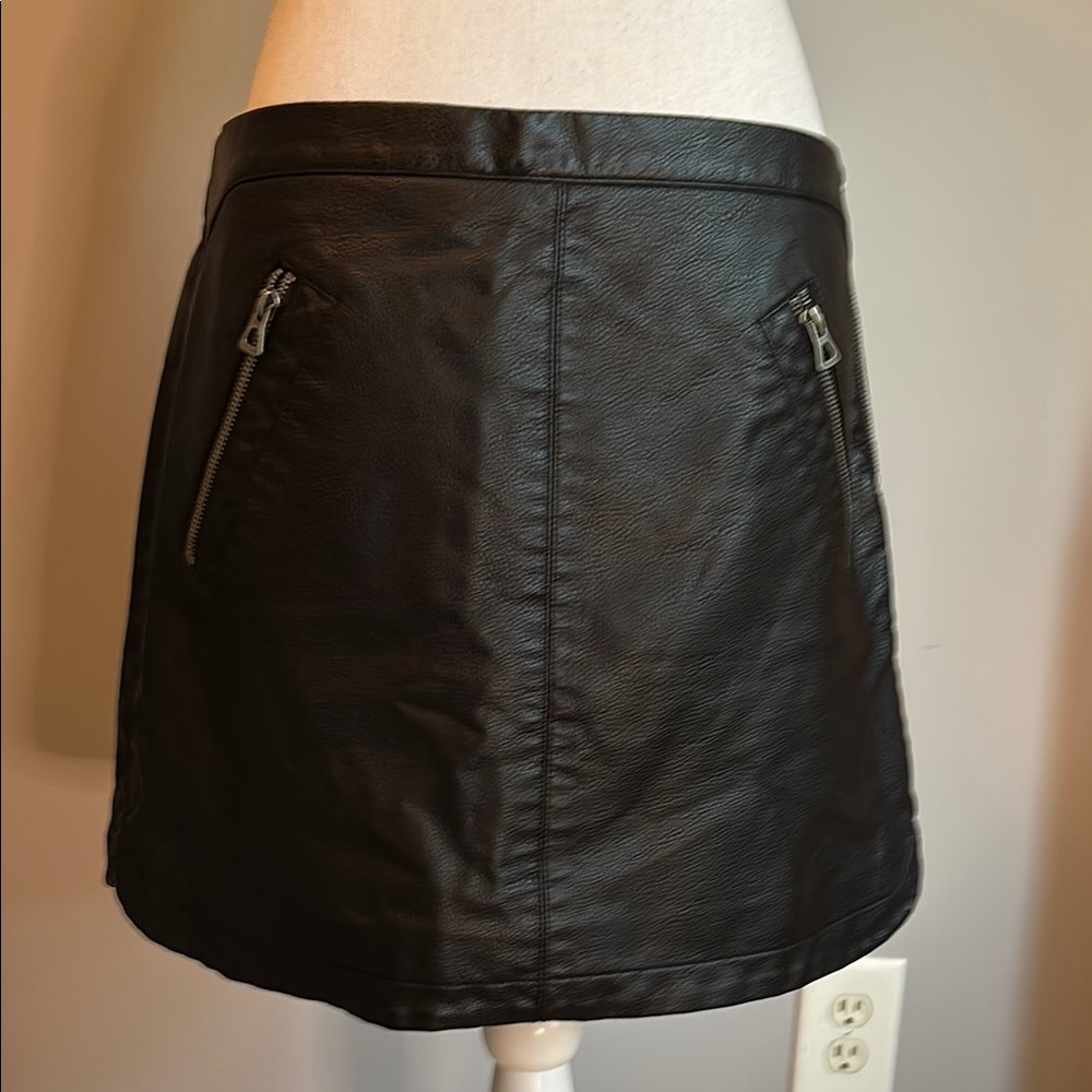 Silence + Noise Black “Leather” Mini Skirt